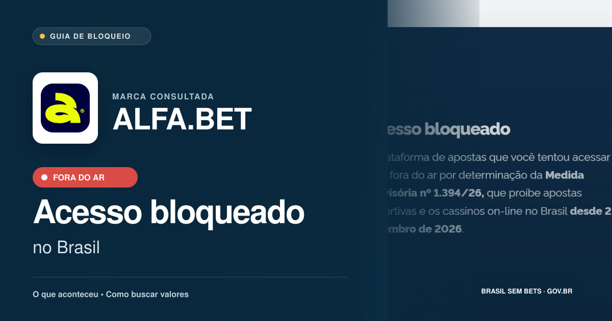 ALFA.BET: acesso bloqueado no Brasil e orientações para buscar valores