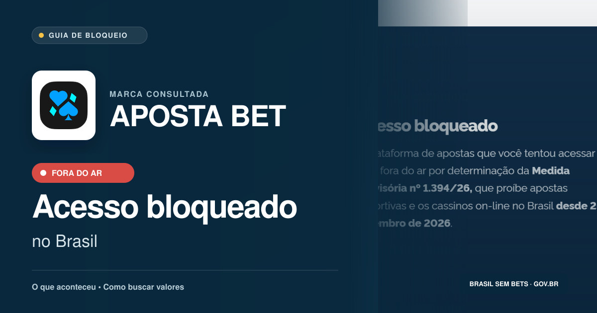 APOSTA BET: acesso bloqueado no Brasil e orientações para buscar valores