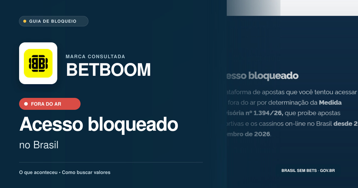BETBOOM: acesso bloqueado no Brasil e orientações para buscar valores