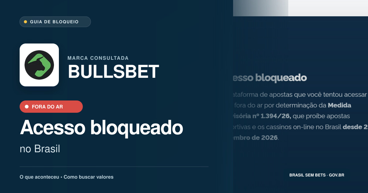 BULLSBET: acesso bloqueado no Brasil e orientações para buscar valores