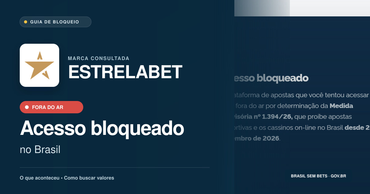 ESTRELABET: acesso bloqueado no Brasil e orientações para buscar valores