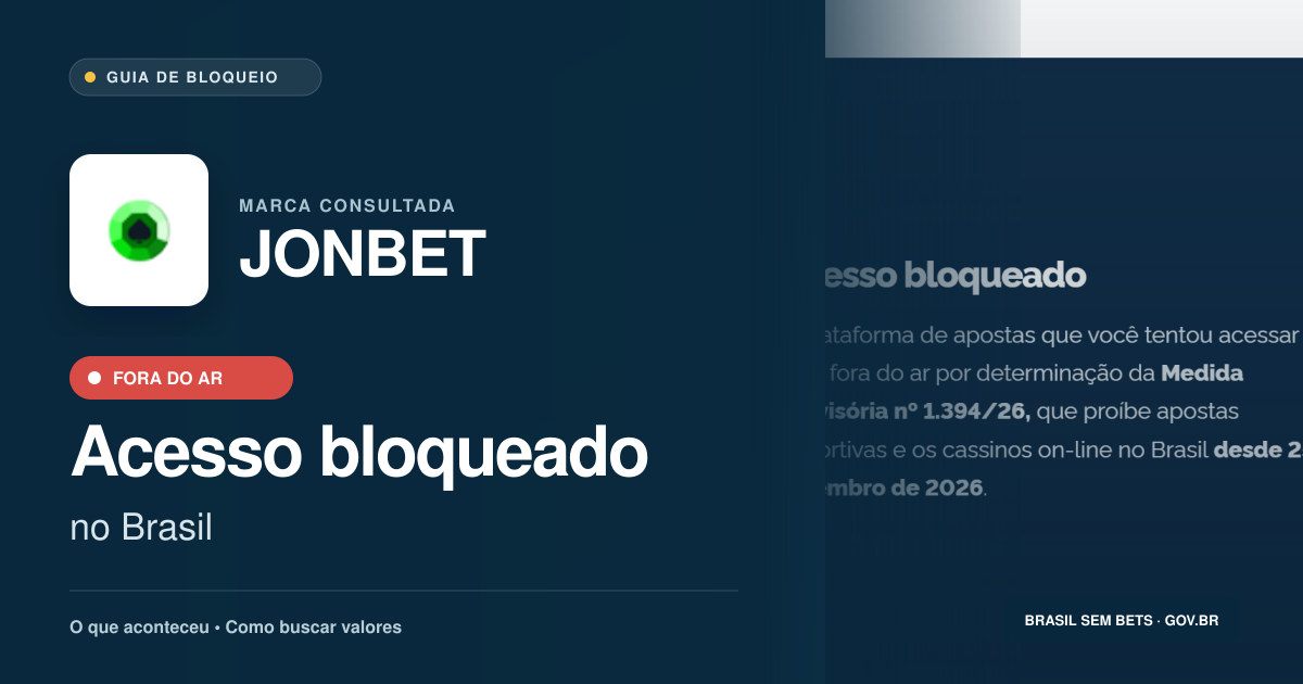 JONBET: acesso bloqueado no Brasil e orientações para buscar valores