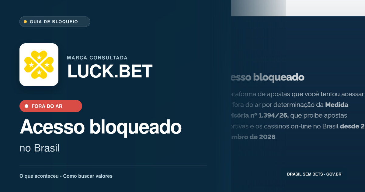 LUCK.BET: acesso bloqueado no Brasil e orientações para buscar valores