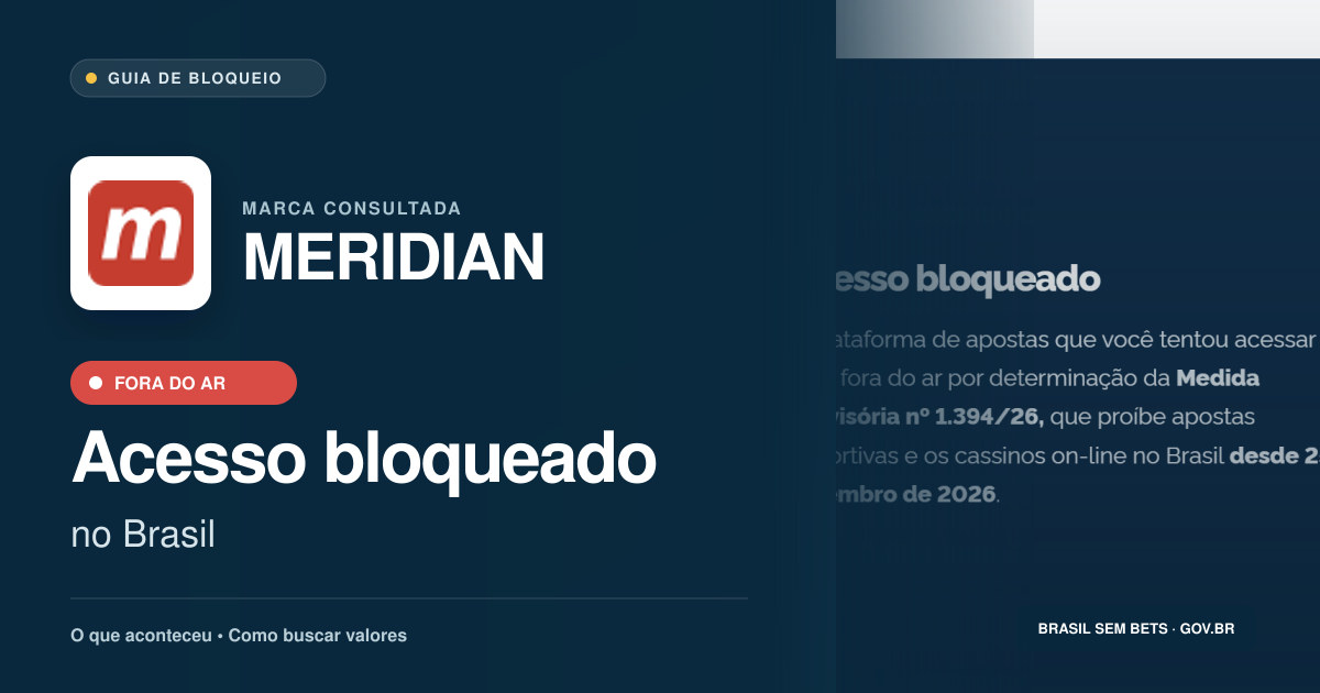 MERIDIAN: acesso bloqueado no Brasil e orientações para buscar valores