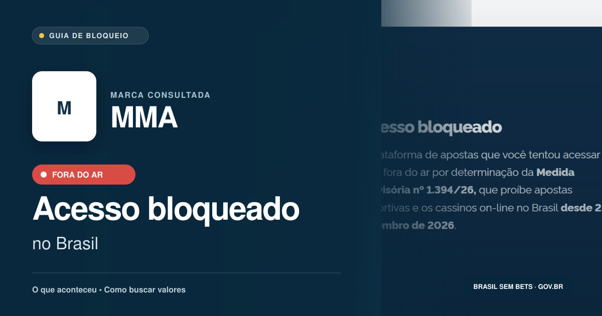 MMA: acesso bloqueado no Brasil e orientações para buscar valores