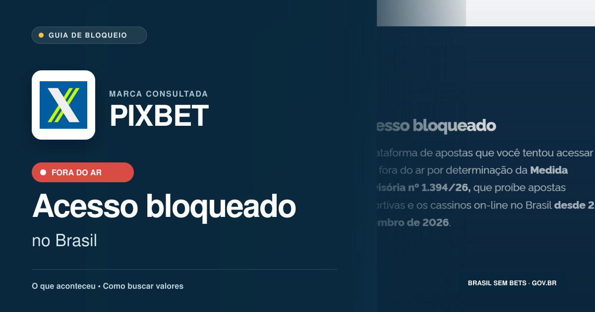 PIXBET: acesso bloqueado no Brasil e orientações para buscar valores