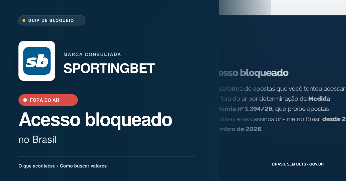 SPORTINGBET: acesso bloqueado no Brasil e orientações para buscar valores