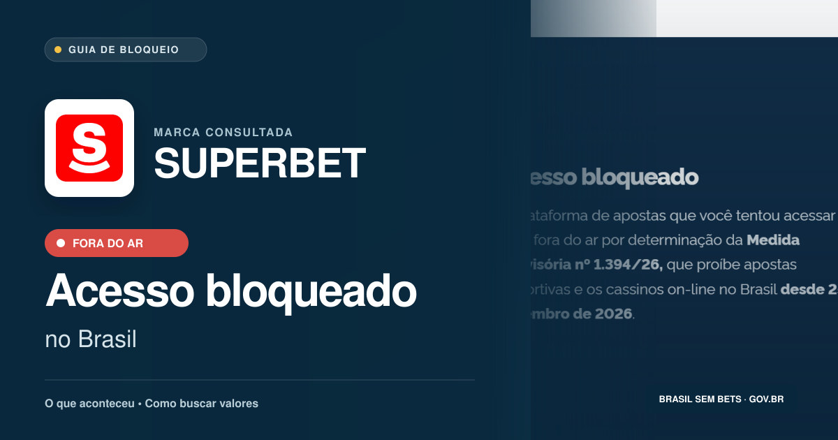 SUPERBET: acesso bloqueado no Brasil e orientações para buscar valores