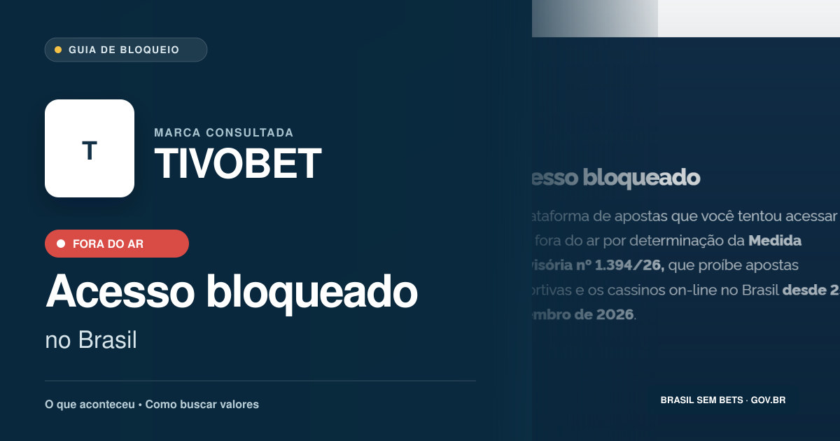 TIVOBET: acesso bloqueado no Brasil e orientações para buscar valores