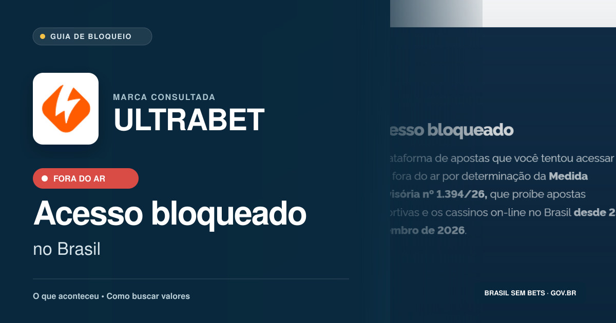 ULTRABET: acesso bloqueado no Brasil e orientações para buscar valores
