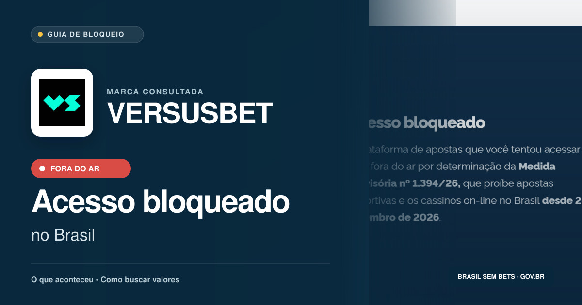 VERSUSBET: acesso bloqueado no Brasil e orientações para buscar valores