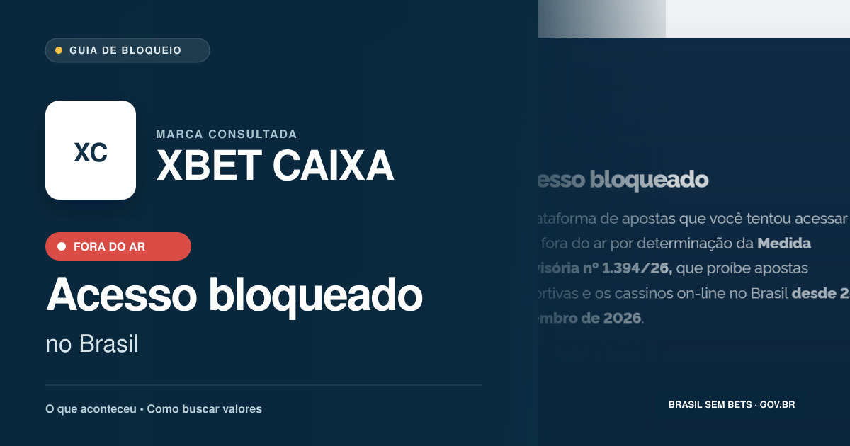 XBET CAIXA: acesso bloqueado no Brasil e orientações para buscar valores